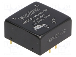 Converter: DC/DC; 6W; Uin: 18÷75V; 24VDC; Iout: 250mA; 1"x1"; 14g