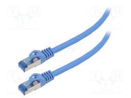 Patch cord; S/FTP; 6a; stranded; CCA; LSZH; blue; 0.25m; 26AWG
