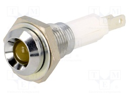 Indicator: LED; recessed; Cutout: Ø9mm; for PCB; brass; ØLED: 5mm