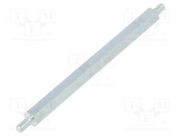Screwed spacer sleeve; 65mm; Ext.thread: M3; hexagonal; steel