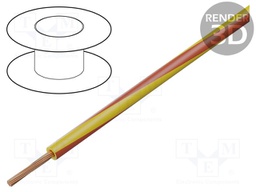 Wire; X05V-K; stranded; Cu; 0.75mm2; yellow-red; PVC; 300/500V