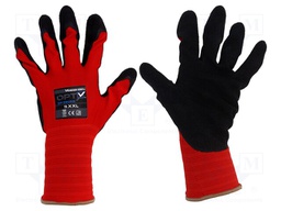 Protective gloves; Size: 7,S; red; polyester; Opty