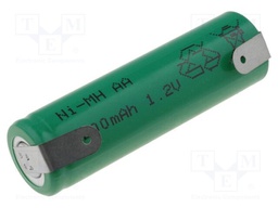 Re-battery: Ni-MH; AA; 1.2V; 2200mAh; Leads: soldering lugs