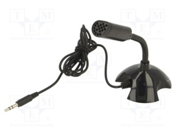 Microphone; black; Jack 3,5mm; -62dB; 100Hz÷16kHz; 1.1m