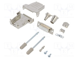 D-Sub; PIN: 15; plug; female; soldering; for cable; white