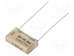 Capacitor: paper; 33nF; 220VAC; 15.2mm; ±10%; THT; Series: PME261