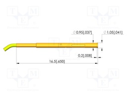 Test probe socket; gold-plated; KS-079; 16.5mm; test needles