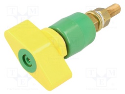 Laboratory clamp; yellow-green; 1kVDC; 200A; Contacts: brass