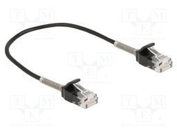 Patch cord; U/UTP; Cat: 6a; RJ45 plug,both sides; 0.25m; PVC; black