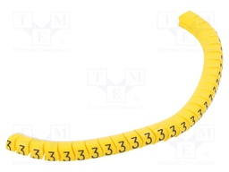 Markers for cables and wires; Label symbol: 3; 2.5÷5mm; PVC; PA