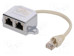 Plug/socket; splitter; Layout: 8p8c; RJ45 socket x2,RJ45 plug