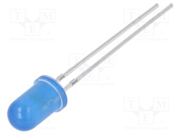 LED; 5mm; blue; 7000÷8400mcd; 30°; 20mA; 2.9÷3.6V; Front: convex