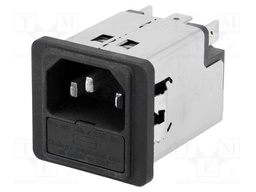 Connector: AC supply; socket; male; 2A; 250VAC; IEC 60320; 4mH