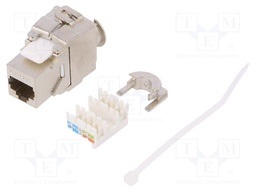 Socket; RJ45; Cat: 6a; shielded,Keystone; Layout: 8p8c; 22AWG÷26AWG