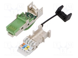 Plug; RJ45; PIN: 8; Cat: 5; shielded; gold-plated; Layout: 8p8c; IP20