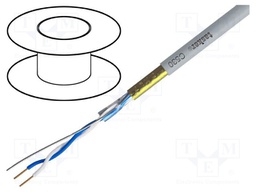 Wire; LonWorks,outdoor; 1x2x22AWG; solid; Cu; LSZH; grey; 100m