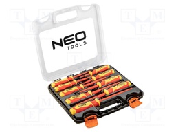 Kit: screwdrivers; insulated; Phillips,slot; 9pcs.