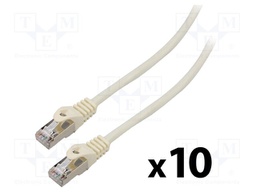 Patch cord; F/UTP; 6; stranded; CCA; PVC; white; 1.5m; 26AWG; Cores: 8