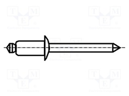 Rivet; aluminium; Rivet diam: 4.8mm; L.rivet: 15.2mm; BN 4537