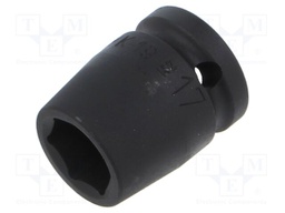 Socket; 6-angles,socket spanner,impact; HEX 17mm; 1/2"; short