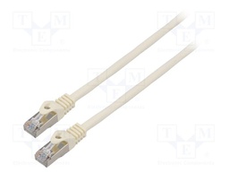Patch cord; F/UTP; 6; stranded; CCA; PVC; white; 3m; 26AWG; Cores: 8