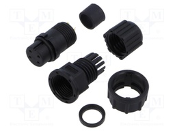 Plug; Connector: circular; size B; female; PIN: 4; w/o contacts