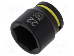 Socket; 6-angles,socket spanner,impact; HEX 22mm; 3/8"; 32mm