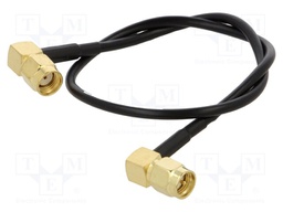 Cable; 50Ω; 0.3m; RP-SMA male,SMA plug; black; angled