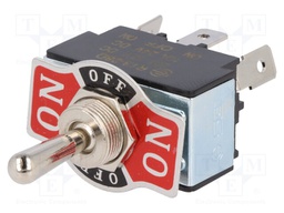 Switch: toggle; Pos: 3; SP3T; ON-OFF-ON; 20A/12VDC; 0÷55°C; 50mΩ