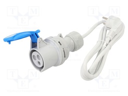 Transition: adapter; male/female; 16A; 230VAC; IEC 60309; IP20