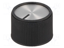 Knob; with pointer; aluminium,thermoplastic; Shaft d: 6mm; black