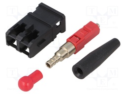 Connector: fiber optic; plug; SC-RJ; for cable; crimped