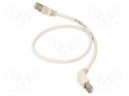 Patch cord; SF/UTP; Cat: 5e; Cu; 0.5m; LSZH; grey; 26AWG