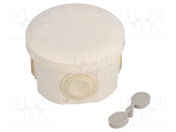Enclosure: junction box; Ø: 80mm; Z: 51mm; polypropylene; white
