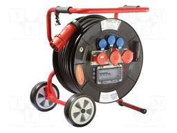 Extension lead; 5G6mm2; Sockets: 6; rubber; black; 40m; 32A; Mammut