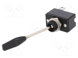 Switch: toggle; Pos: 2; SPST; OFF-(ON); 10A/12VDC; Toggle: flat; 50mΩ