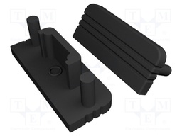 Cap for LED profiles; black; ABS; with the inscription TOPMET