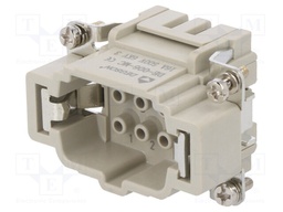 Connector: HDC; contact insert; male; DE; PIN: 6; 6+PE; size D6B