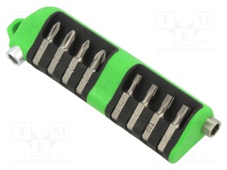 Tools set: screwdriver bits; Phillips,Pozidriv®,Torx®; 1/4"