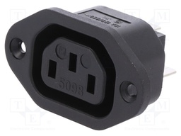 Connector: AC supply; socket; female; 10A; 250VAC; IEC 60320; 40mm