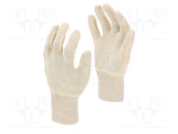 Protective gloves; Size: 11; beige; cotton; 12pcs.