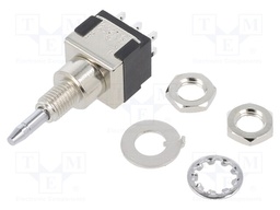 Switch: push-button; Pos: 2; DPDT; 6A/125VAC; 6A/6VDC; ON-(ON)