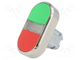 Switch: double; Stabl.pos: 1; 22mm; green/red; IP67; Pos: 2; Ø22mm