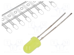 LED; 5mm; yellow; 30mcd; 30°; Front: convex; Pitch: 2.54mm; 2000pcs.