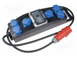 Extension lead; 5G2.5mm2; three-phase,with flap,with holder