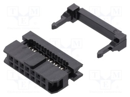 Plug; IDC; female; PIN: 14; IDC; for ribbon cable; 1mm; gold flash
