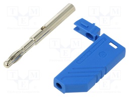 Connector: 4mm banana; plug; 24A; 30VAC; 60VDC; blue; non-insulated
