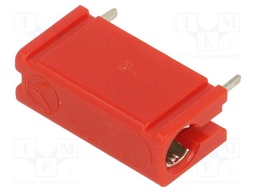 Connector: 4mm banana; socket; 16A; 30VAC; 60VDC; red; tinned; 21mm