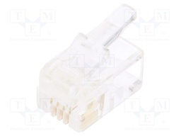 Plug; RJ11; PIN: 4; Layout: 4p4c; IDC,crimped; for cable