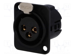 Socket; XLR; female; PIN: 3; straight; soldering; gold-plated; 50V